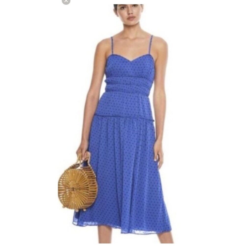 La Maison Talulah Sorrento Midi Dress Women's XS Blue Polka Dot Retro Look X - Picture 6 of 16